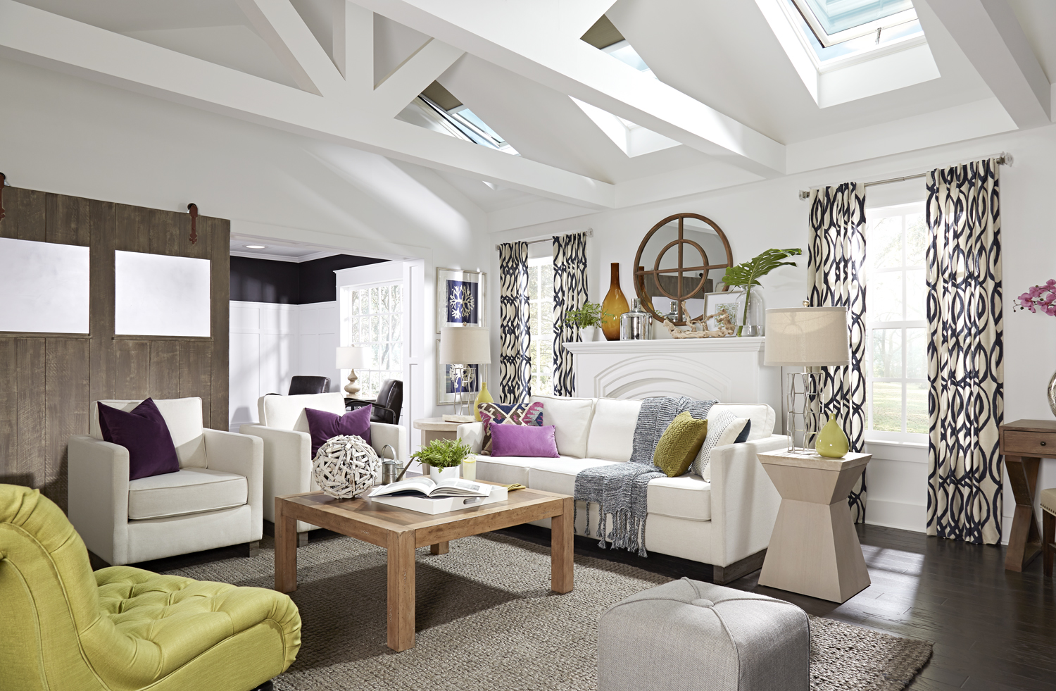 Room after skylights were added, full of daylight