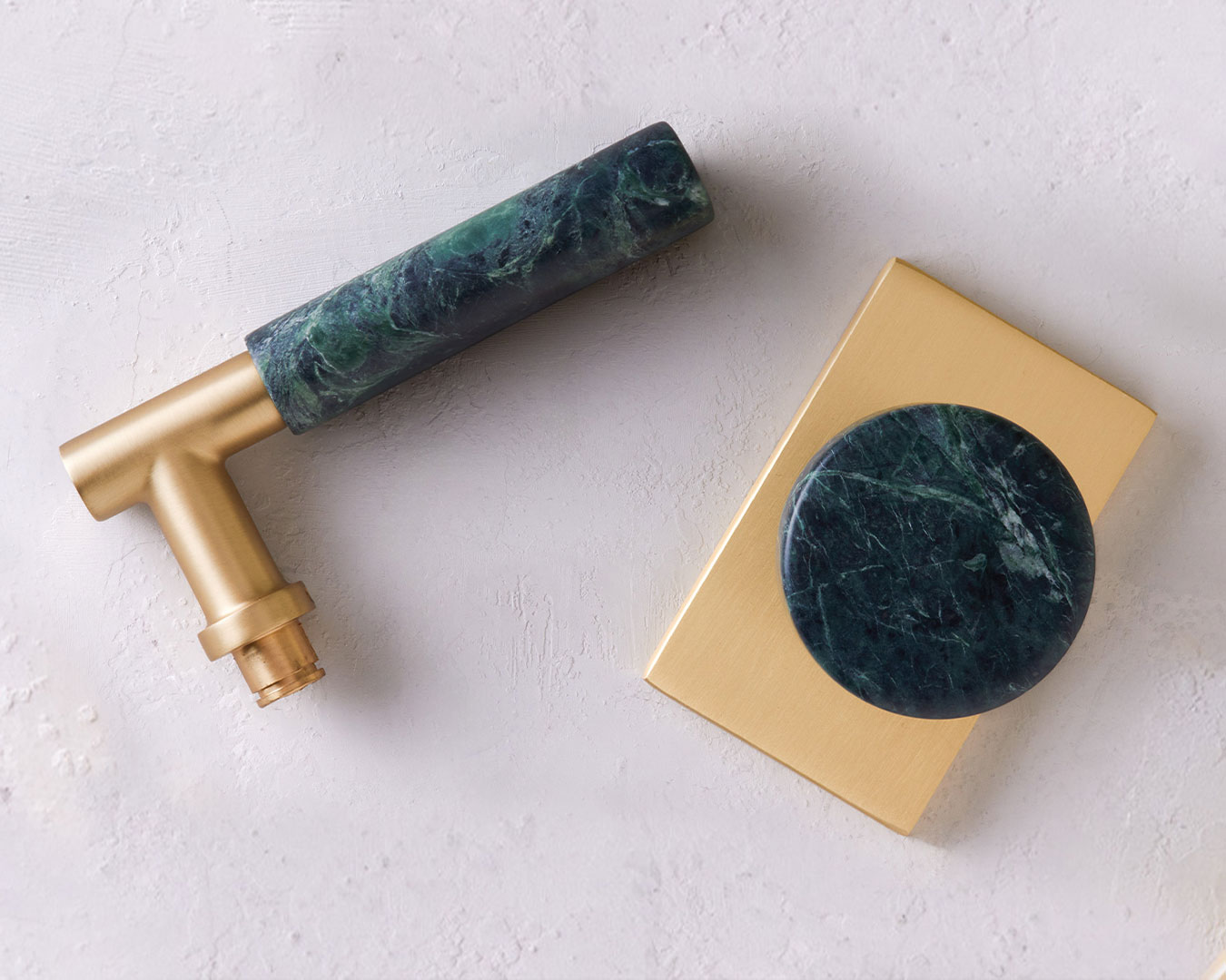 Emtek lever and door hardware in a bronze finish