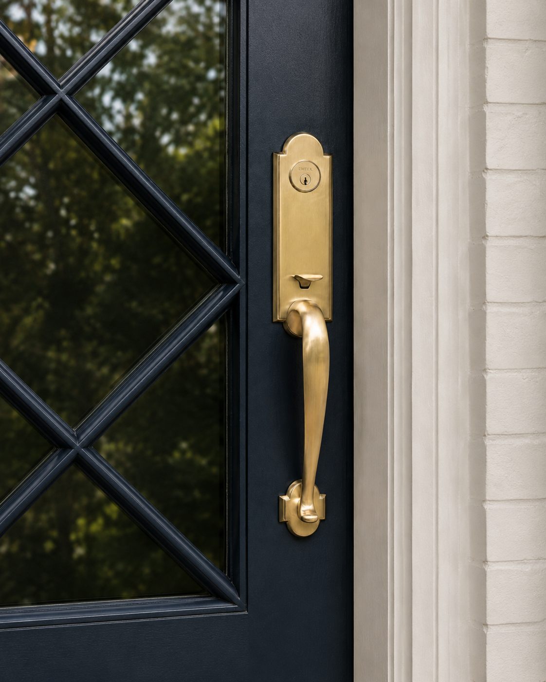 Brass door hardware detail