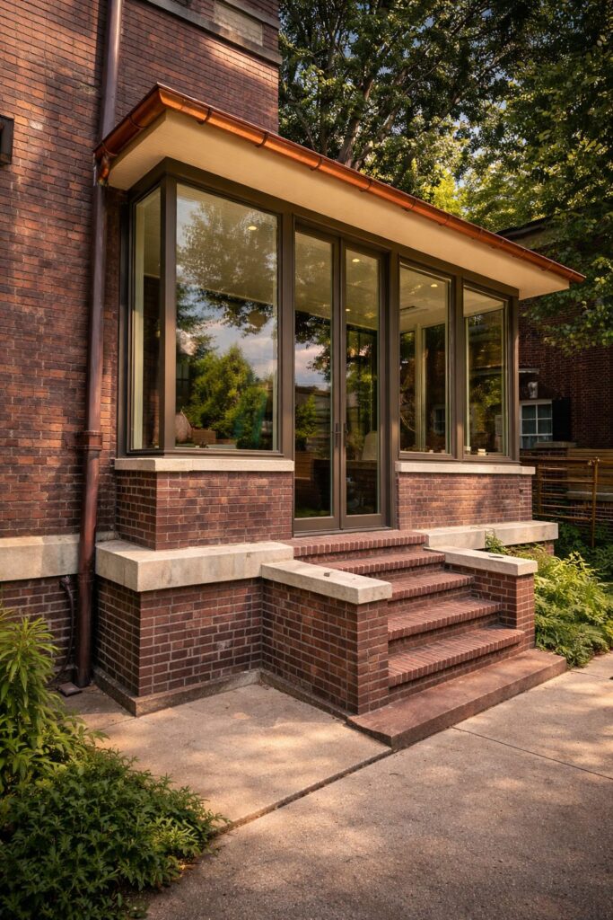 Corner window and patio door
