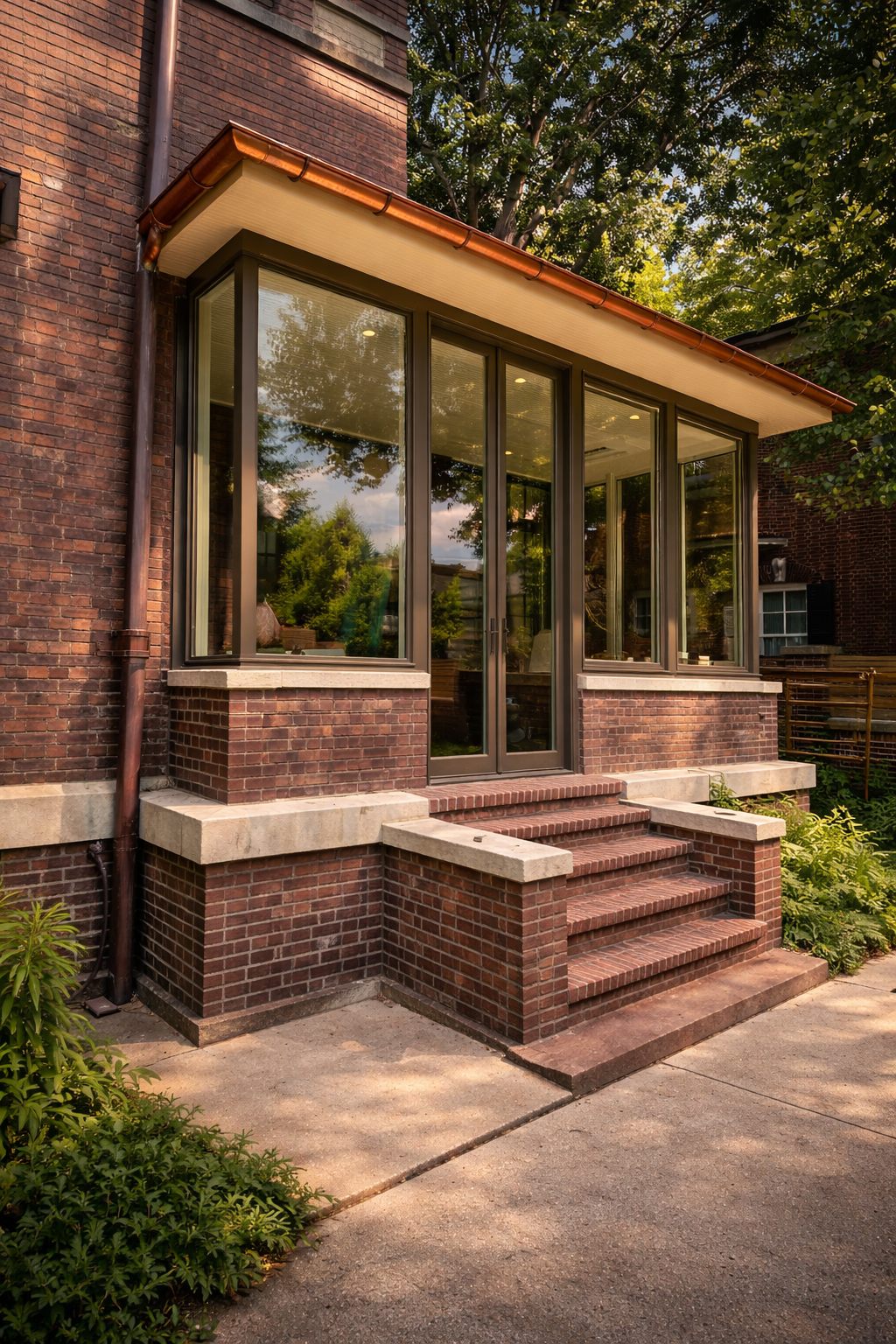 Corner window and patio door