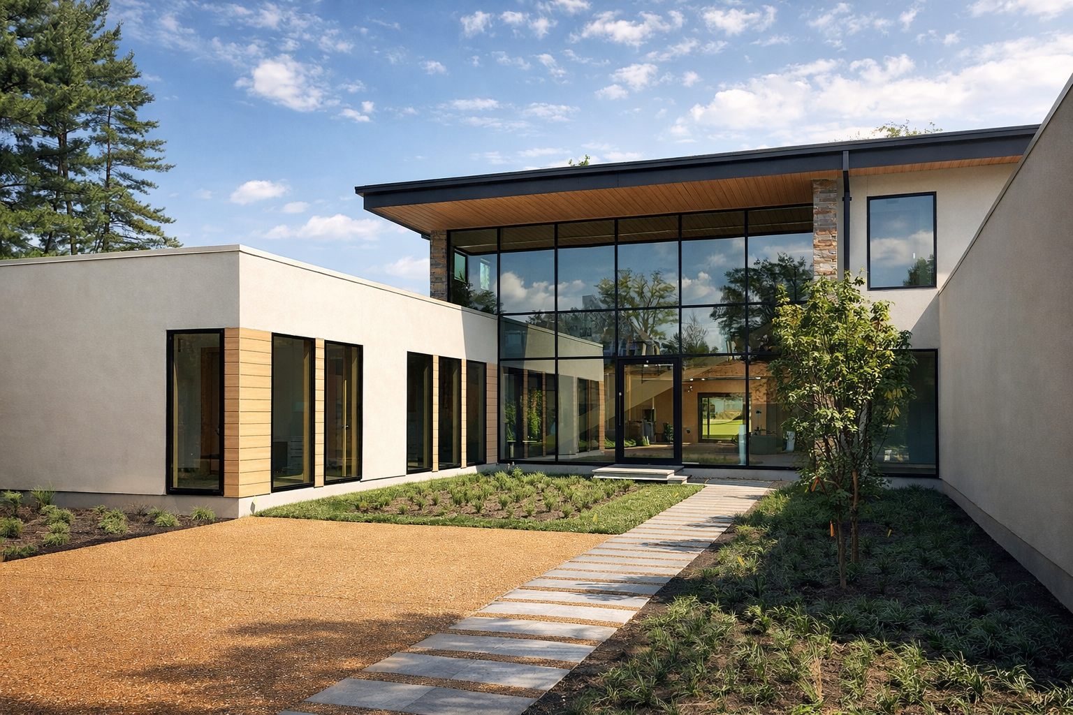 Modern home with custom windows and doors