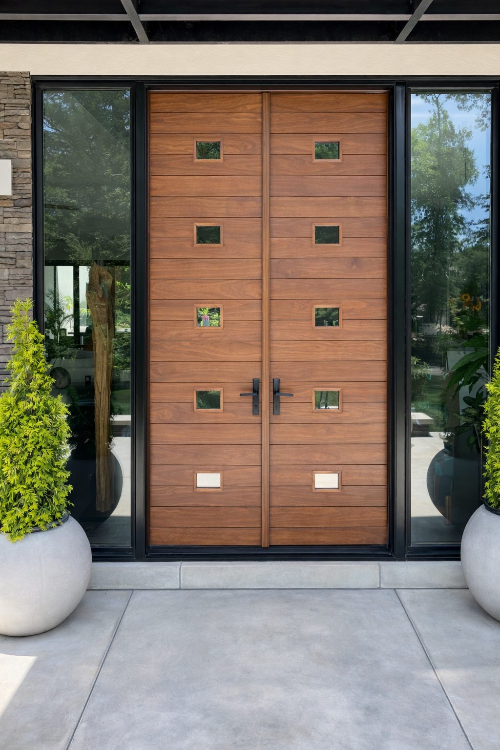 Modern double entry doors